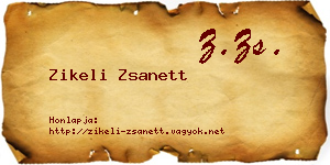 Zikeli Zsanett névjegykártya